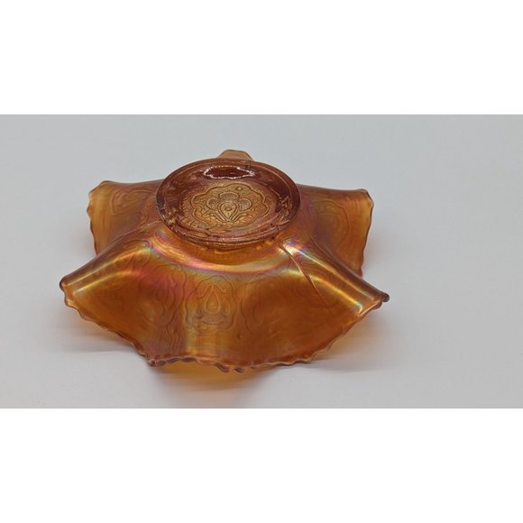 Vintage Fenton persian medallion small carnival glass dish rare marigold - Picture 11 of 16